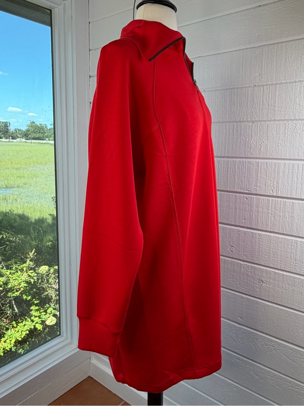 SPANX AirEssentials Half Zip Dress Large Red NWT long sleeve - Picture 7 of 16